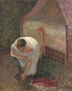 Camille Pissarro - Femme en chemise, pres d'un lit