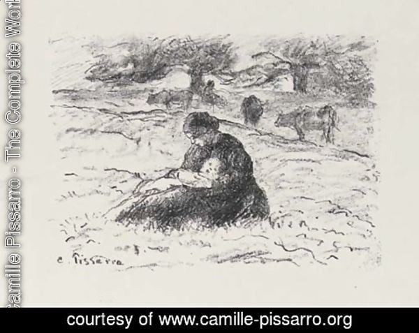 Camille Pissarro - Femme et Enfant dans les Champs