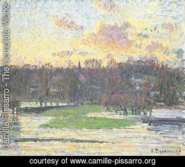 Camille Pissarro - Inondation soleil couchant