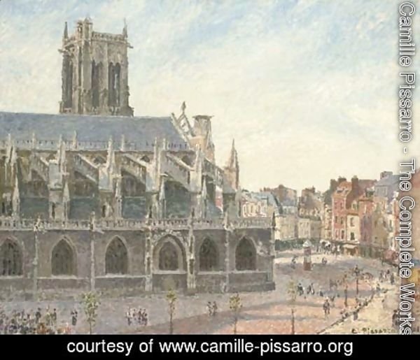 Camille Pissarro - L'Eglise Saint-Jacques, Dieppe, matin, soleil