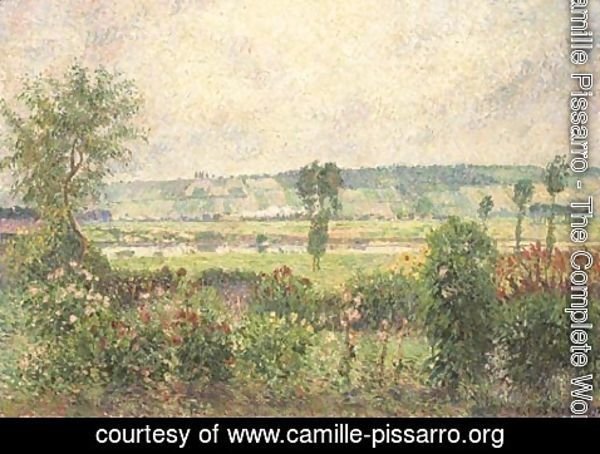 Camille Pissarro - La vallee de la Seine aux Damps, jardin d'Octave Mirbeau