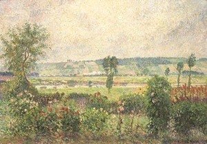 Camille Pissarro - La vallee de la Seine aux Damps, jardin d'Octave Mirbeau