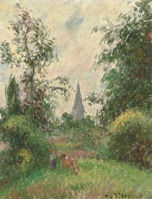 Camille Pissarro - Le clocher de Bazincourt