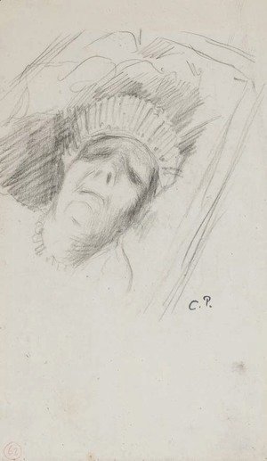 Madame Pissarro mere sur son lit de mort
