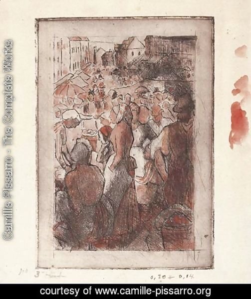 Camille Pissarro - Marche de Gisors (rue Cappeville)