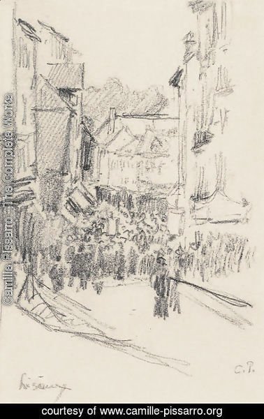 Camille Pissarro - Scene de rue, Lisieux