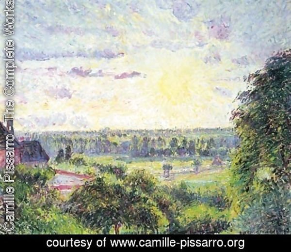 Camille Pissarro - Soleil couchant a Eragny