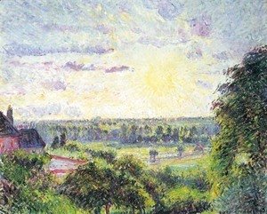 Camille Pissarro - Soleil couchant a Eragny