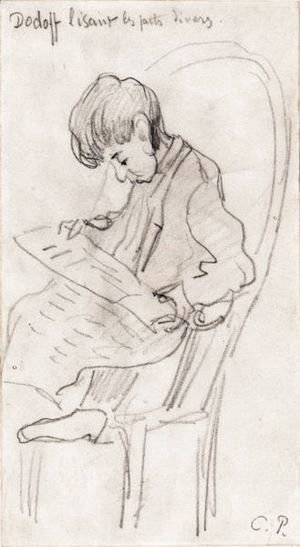 Camille Pissarro - Dodoff Lisant Les Faits Divers
