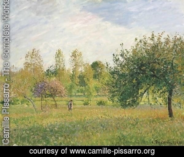 Camille Pissarro - Le Pre A Eragny, Ete, Soleil, Fin D'Apres-Midi