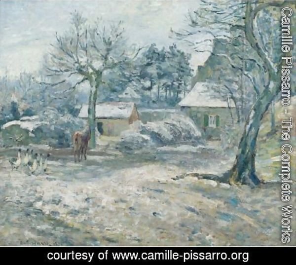 Camille Pissarro - Ferme A Montfoucault, Neige