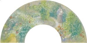 Camille Pissarro - Femme Portant Un Enfant Dans Un Jardin