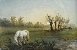 Camille Pissarro - Cheval Blanc Dans Un Pre