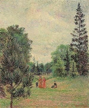 Camille Pissarro - Jardin de Kew, la carrefour pres de l'Etang