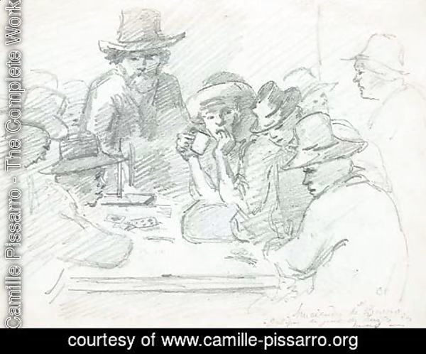 Camille Pissarro - A group of Indians playing cards around a table, Galipa