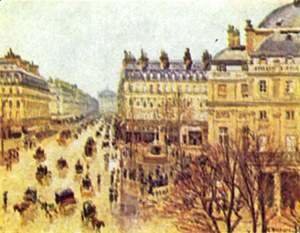 Camille Pissarro - Avenue de l'Opera, Paris in the rain