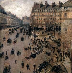 Camille Pissarro - Place du Theatre Francais (detail)