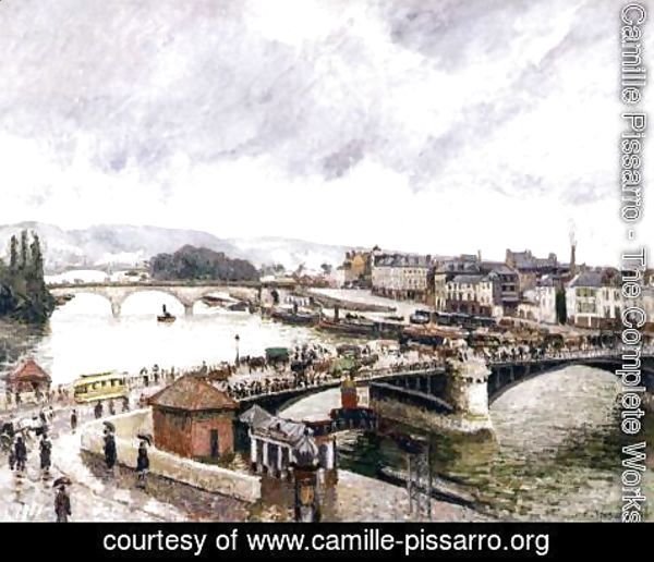 Camille Pissarro - Le Grand Pont, Rouen, Effect of Rain