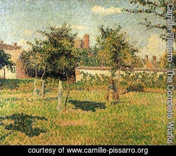 Camille Pissarro - Woman in the Orchard. Spring Sunshine in a Field, Eragny