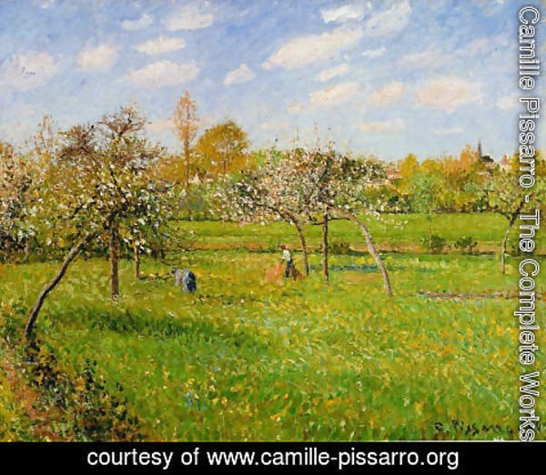 Camille Pissarro - Spring Morning, Cloudy, Eragny