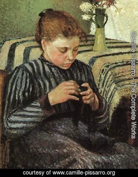 Girl Sewing 1895