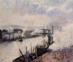 Camille Pissarro - Steamboats In The Port Of Rouen