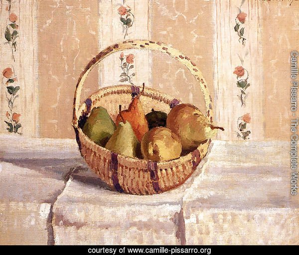 Still Life  Apples And Pears In A Round Basket